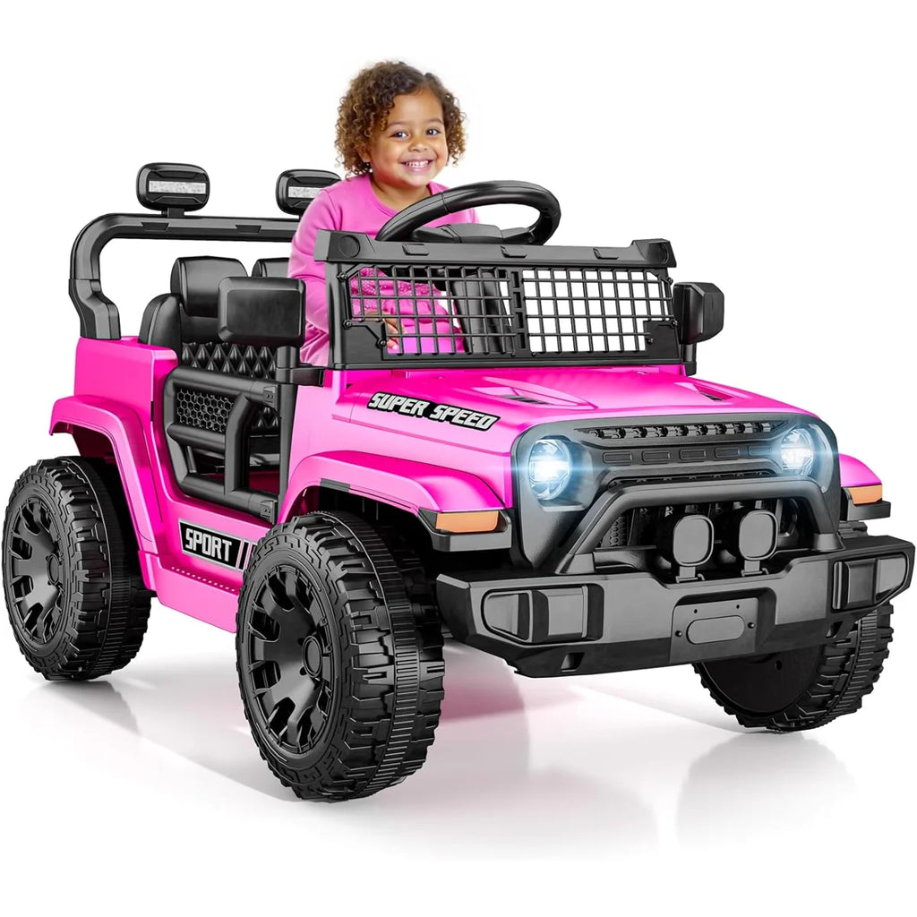 12V Remote Control Toddler Ride On Car with Spring Suspension & LED Music