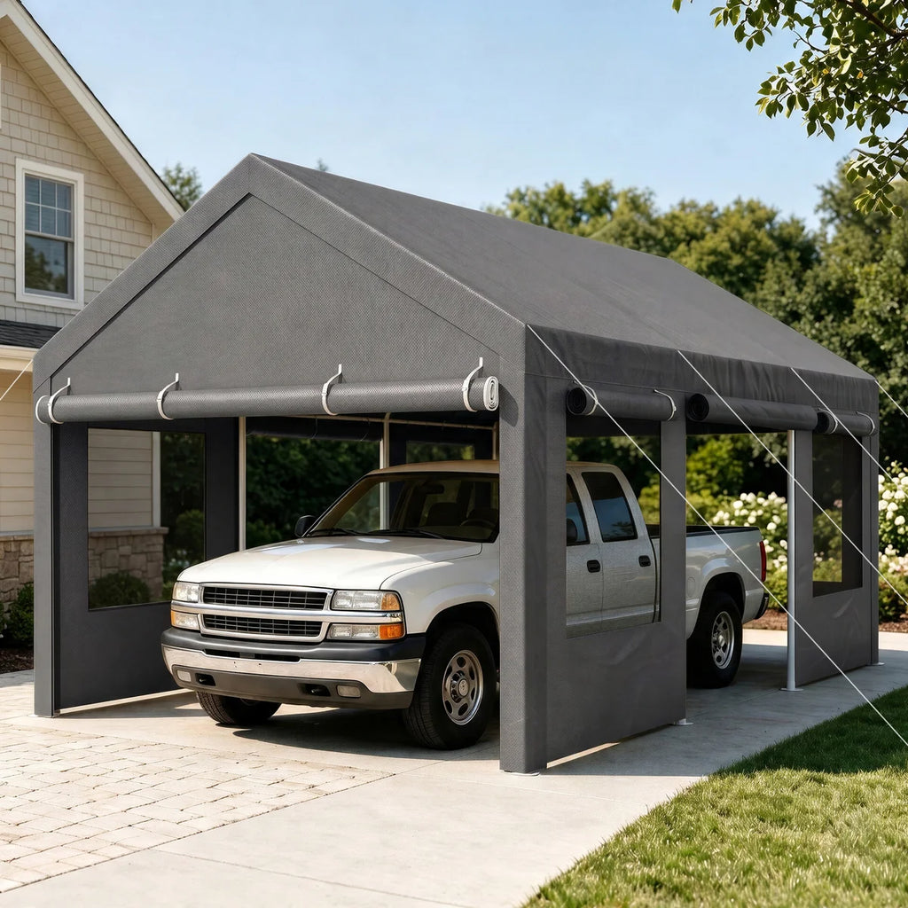 12 Ft. W X 20 Ft. D Heavy Duty Carport Portable Garage