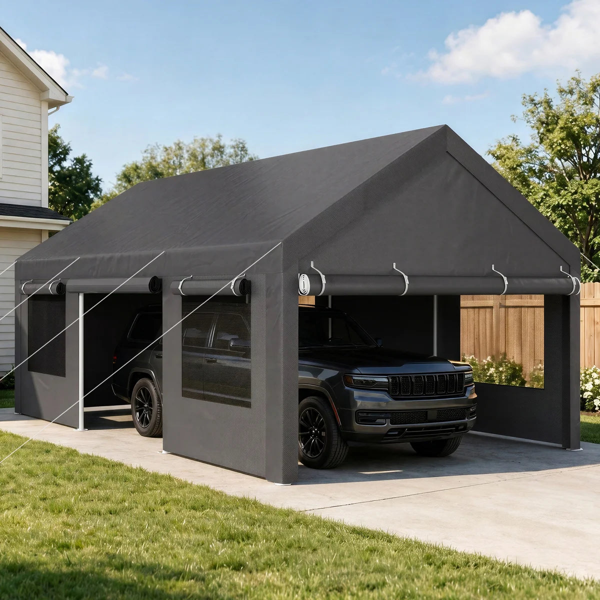 12 Ft. W X 20 Ft. D Heavy Duty Carport Portable Garage