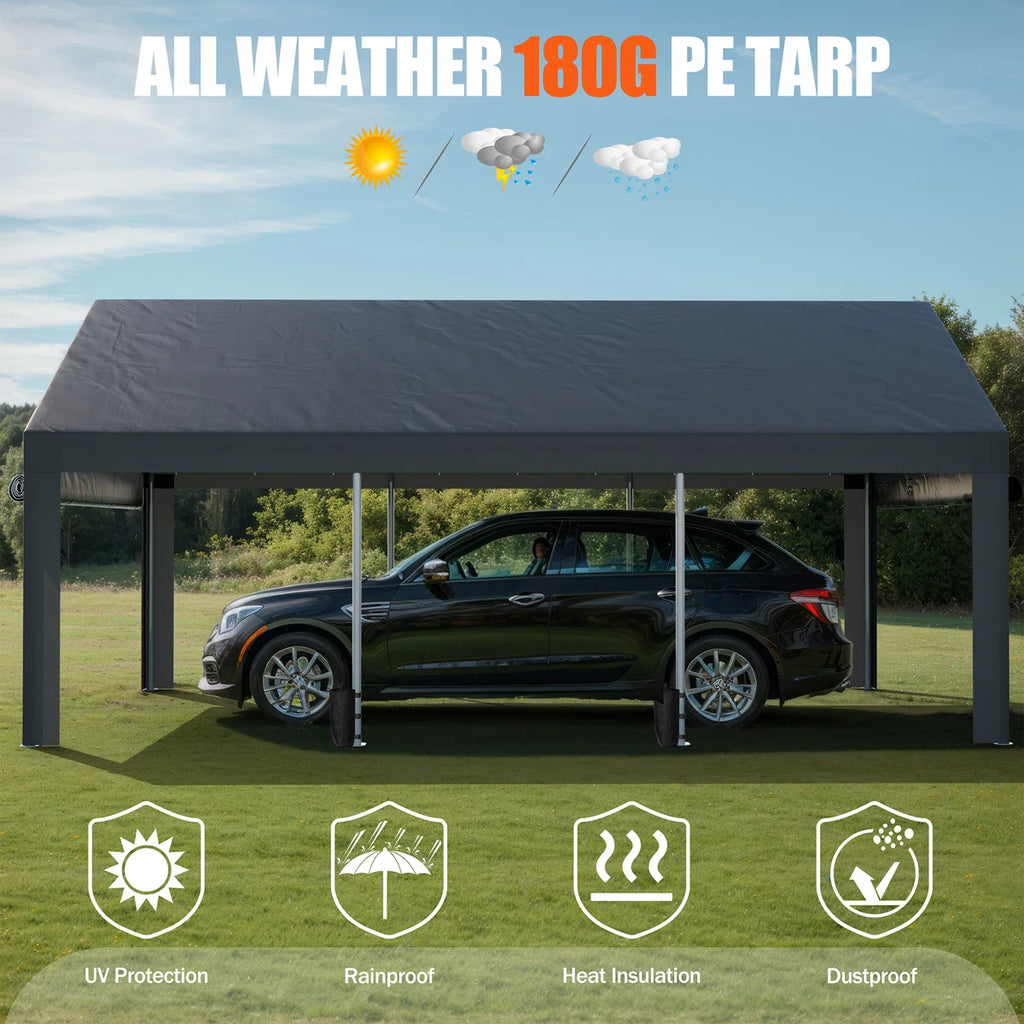 12 Ft. W X 20 Ft. D Heavy Duty Carport Portable Garage